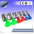 Non-perforated hose clamp with plastic handle